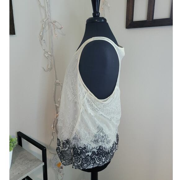 Mudd Ivory Lace Overlay Tunic XL 90s Mall Girl Western Cowgirl Concert Festival - Picture 3 of 8